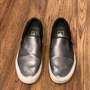 Silver and black vans